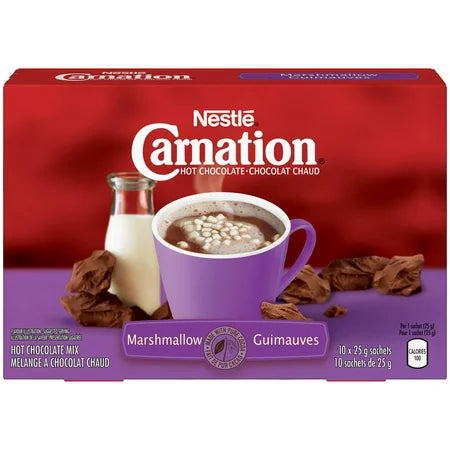 Carnation Hot Chocolate Mix, Marshmallow, 10 x 25g