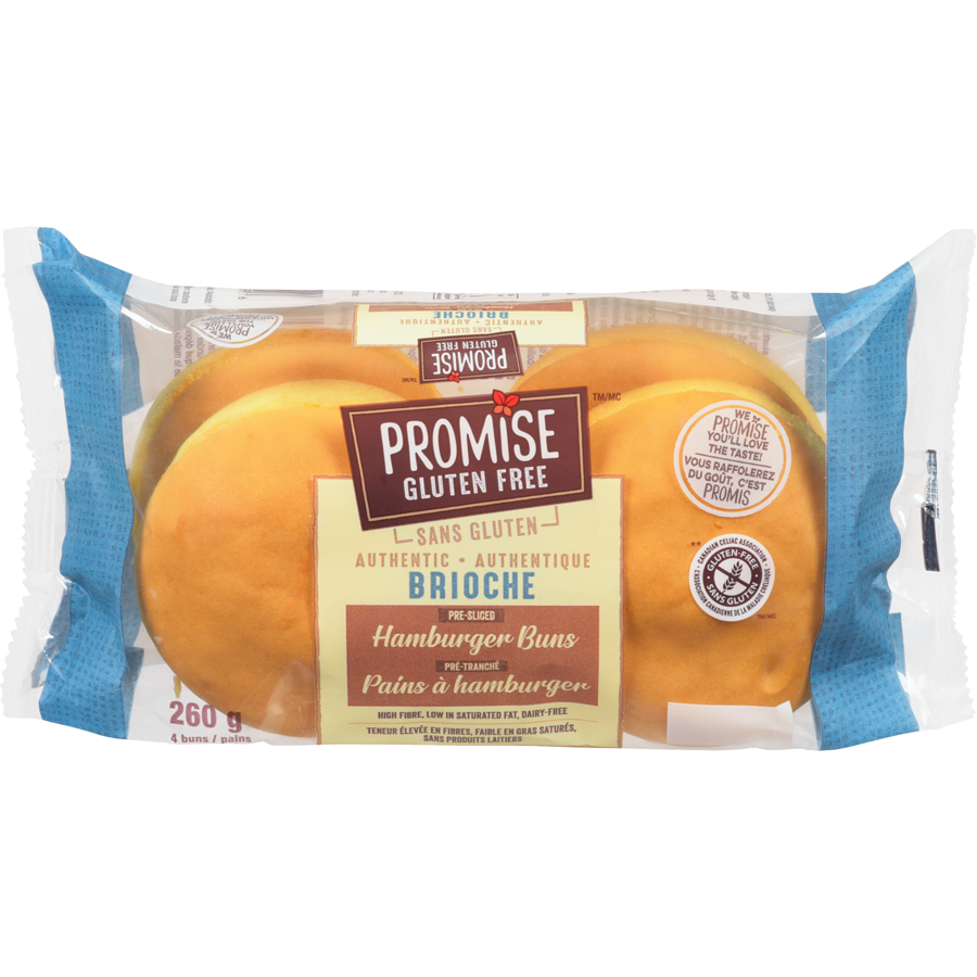 Promise Gluten Free Brioche Hamburger Buns, 4pk, 260g