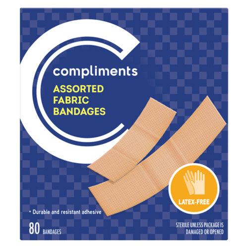 Compliments Assorted Fabric Bandages 80pk