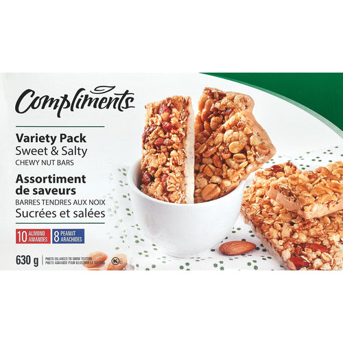 Compliments Sweet & Salty Bars Variety Pack, 18 pk