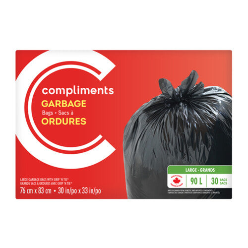 Compliments Garbage Bags, 90L, 24 Bags