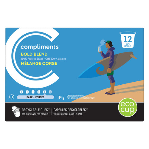 Compliments Bold Blend Dark Roast K Cups, 12 Pods