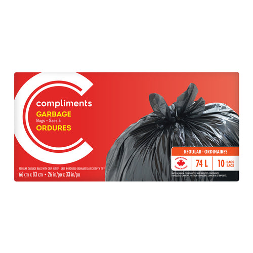 Compliments Garbage Bags, 74L, 40 Bags