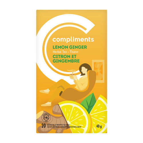 Compliment Herbal Tea, Lemon Ginger, 20 bags