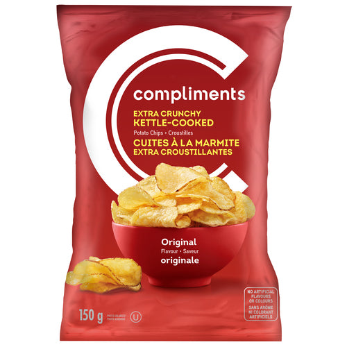 Compliments Original Kettle Potato Chips, 200g