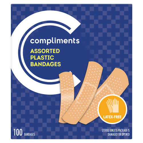 Compliments Plastic Bandages, one size, 100pk